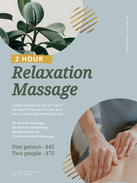 Relaxation Massage Beauty Therapy Template Poster Easil