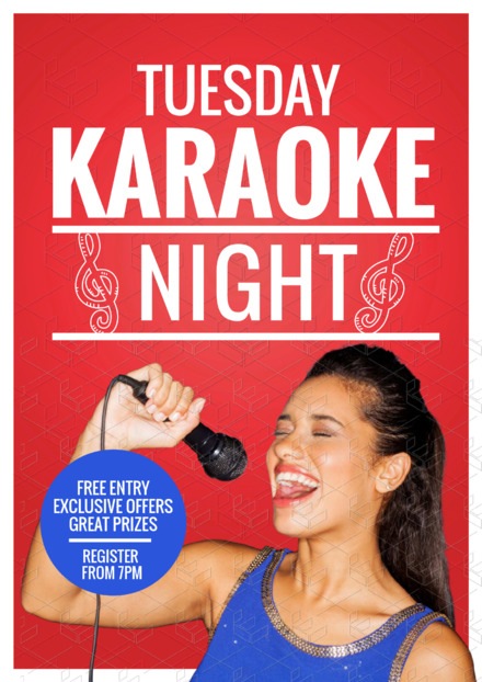 Sing Your Heart Out Karaoke Template With Microphone Image Poster Easil