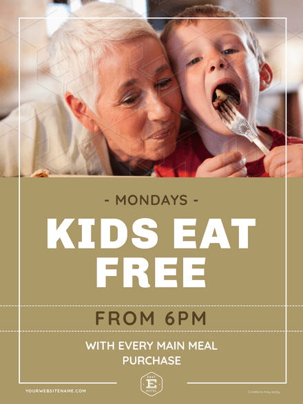 Kids Eat Free - Poster Template - Easil