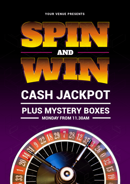 Spin and Win Gaming Promotion Template - Poster - Easil