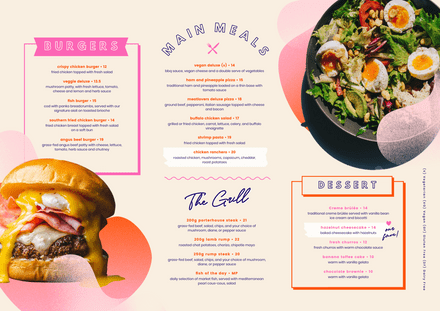 best food menu layout