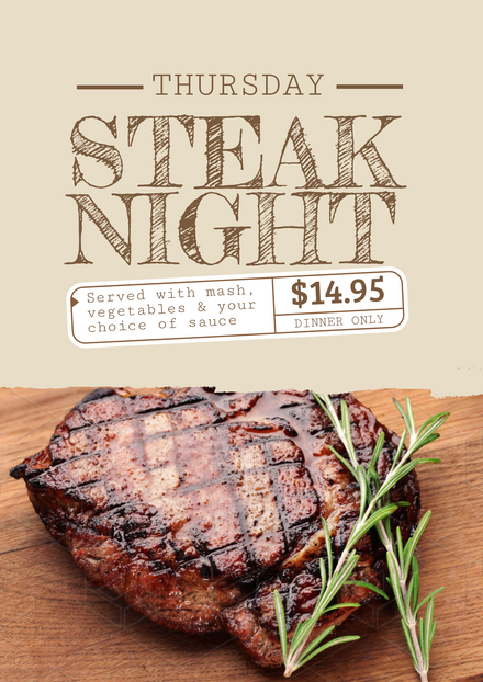 Steak Night - Poster Template - Easil