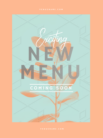 Exciting New Menu Coming Soon Pastel Template - Poster - Easil