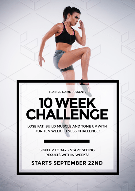 10 Week Fitness Challenge Poster Template Easil